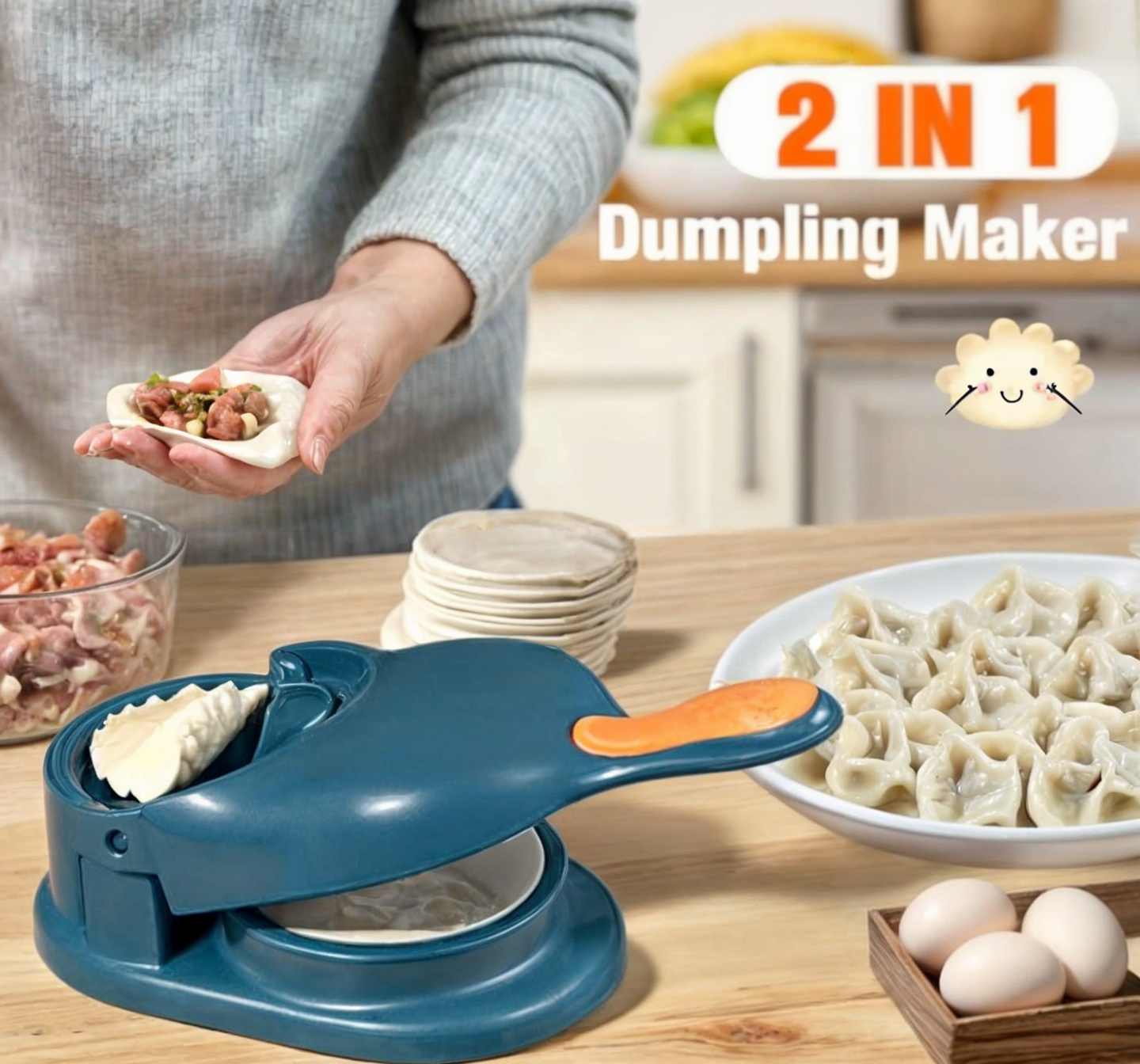 2 In 1 Samosa Maker, Manual Dumpling Maker Mould, Kitchen Dumpling Making Tool, Fast Easy Dumpling Tool Ravioli Mold Wrapper, Baking Pastry Manual Press Maker