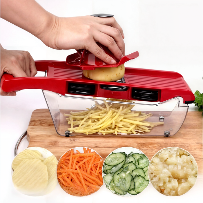 10 in 1 Mandoline Slicer Vegetable Cutter with Stainless Steel Blade Manual Potato Peeler Carrot Cheese Grater Dicer Kitchen Tool