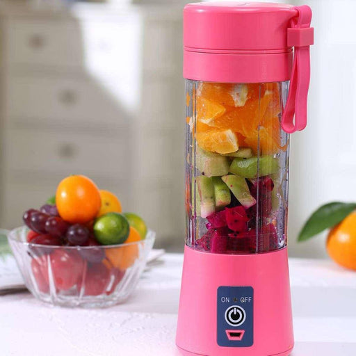 USB Rechargeable Juicer Blender 6 Blades Electric Blender Mini Portable Personal Size Juicer Cup USB Rechargeable Mixer 380ml Food Grade Water Bottle Portable Fruit Juicer Machine