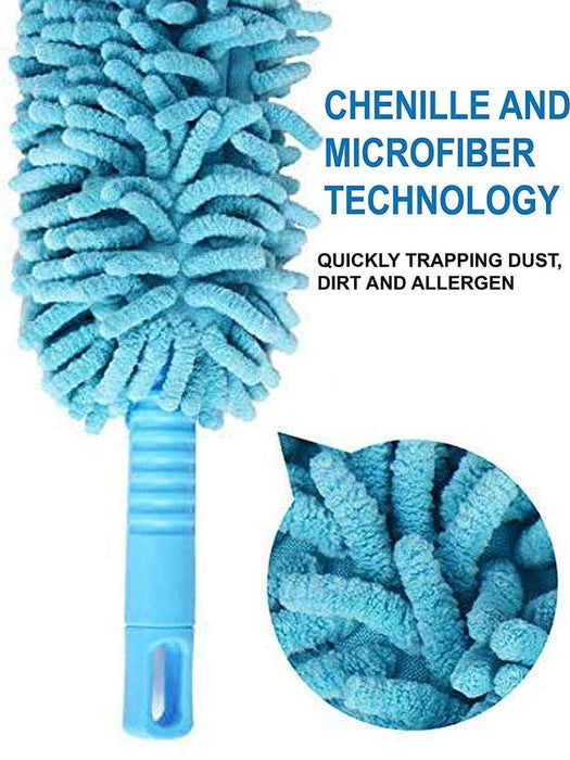 Flexible Micro Fiber Duster With Telescopic Stainless Steel Handle For Fan Cleaning Specially(with Metal Rod).