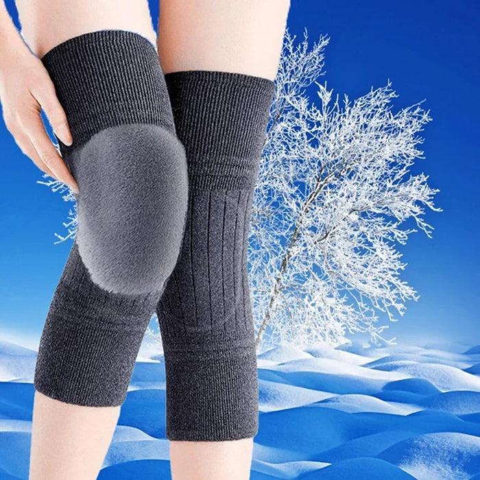 (Pair)Unisex Women Men’s Cashmere Wool Knee Brace Pads | Winter Warm Thermal Knee Warmers Velvet Knee Protector (random Color)