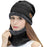 Winter Cap And Neck Elastic Knitting Thick Fleece Warm Woolen Beanie Cap Sport Hat & Neck Scarf Set 2 Piece(random Colors)