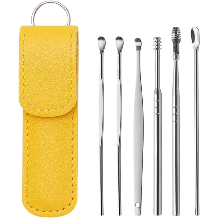 Ear Wax Cleaning Kit, 6 Pcs Ear Pick Tools, Wax Removal Kit, Ear Cleaning Tool Set, Spring Earwax Cleaner Tool Ear Wax Remover( Random Color)