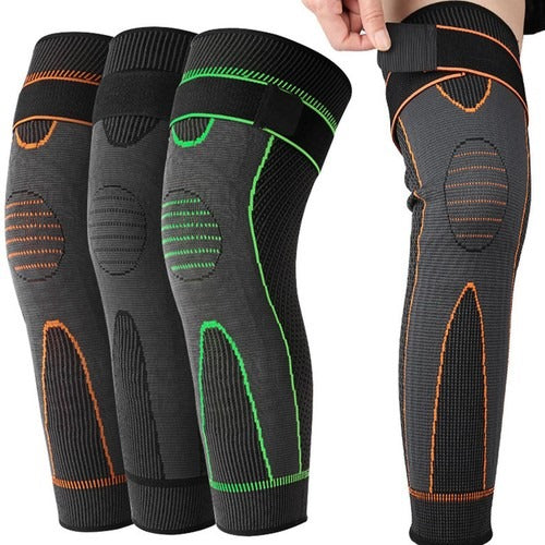 1 Pair Premium Quality Leg Warmer with Belt | Gym Compression Knee Support Brace with Strap for Basketball and Volleyball | Knee Sleeve Protector with Elastic Sport