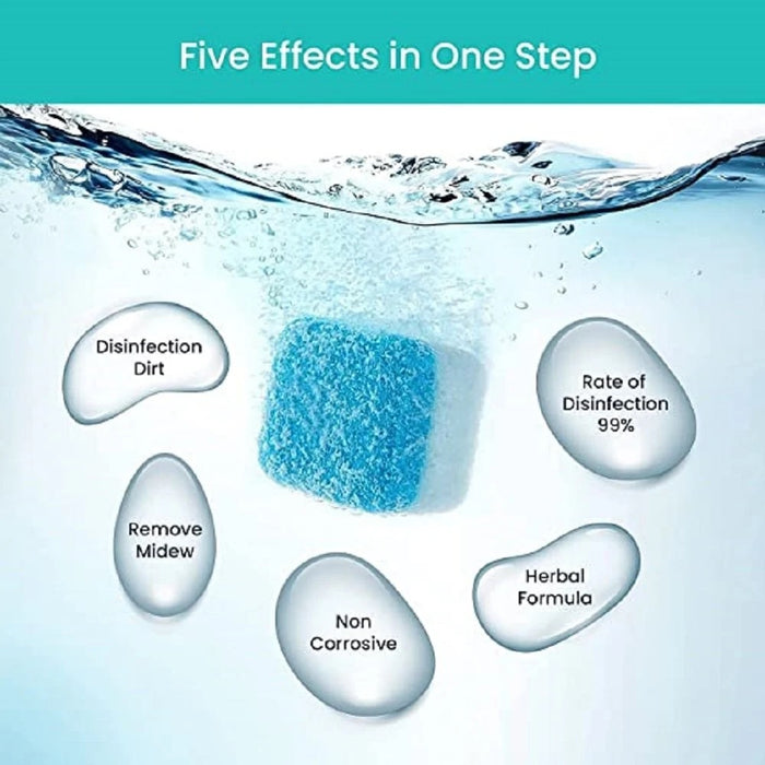 12 Pcs Antibacterial Washing Machine Deep Cleaning Tablets - Herbal Formula, Non-Corrosive, Disinfectant - Ideal for All Washing Machines